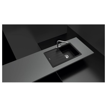 Chiuveta bucatarie Schock Element D-100S Cristalite Sabbia 780 x 500 mm, compozit granit, reversibila, montare pe blat, nisip