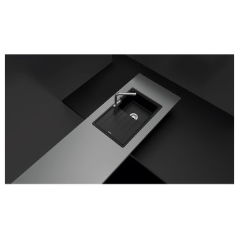 Chiuveta bucatarie Schock Element D-100S Cristalite Sabbia 780 x 500 mm, compozit granit, reversibila, montare pe blat, nisip