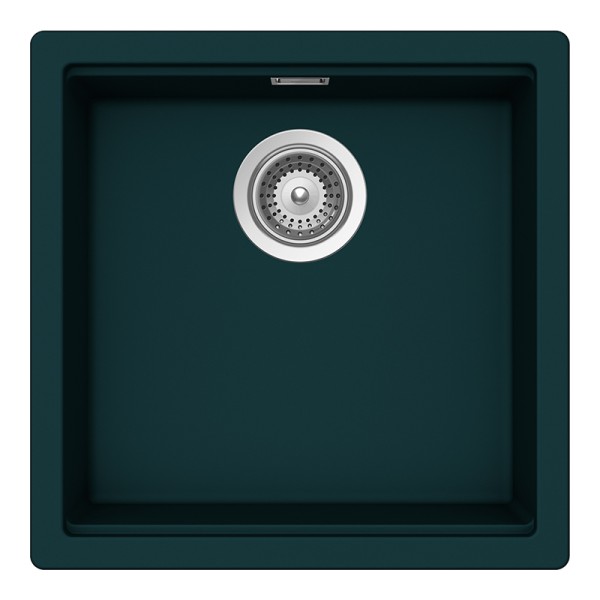 Chiuveta bucatarie Schock Kiruna N-100 Cristadur Green Line Ivy 456 x 456 mm, montare pe/sub blat, verde inchis intens