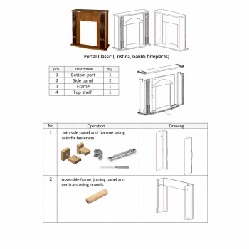 Semineu electric cu mobilier ArtFlame CRISTINA & CLASIC, 950 x 883 x 300 mm, nuc, cu telecomanda