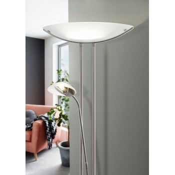 Lampa de podea BAYA 85971 EGLO, Otel Nichel mat, Sticlă satinată Alb - 1