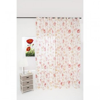 Perdea Flora Mendola Home Textiles, 300x245, cu rejansa, rosu - 1