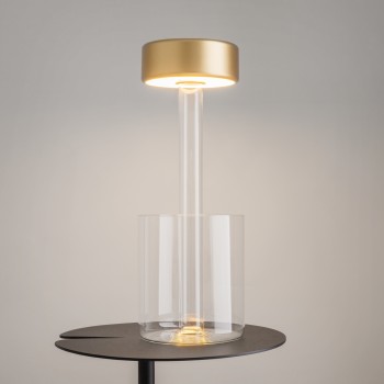 Veioză portabilă cu acumulator transparent Maytoni, H35, gold