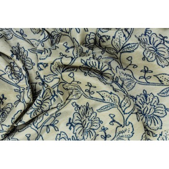 Metraj draperie cu decor Mallory, latime 280 cm, albastru - 1
