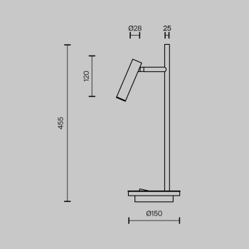 Lampă de birou LED Estudo alb Maytoni, H45.5, 9W
