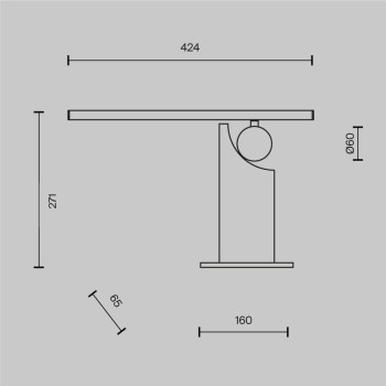 Lampă de birou LED Monumento negru Maytoni, H27.1, 9W