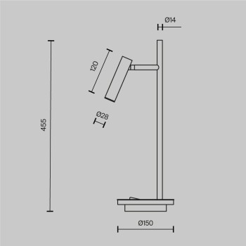 Lampă de birou LED Estudo negru Maytoni, H45.5, 9W