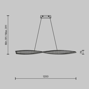 Pendul LED Krone alamă Maytoni, H311, 36W