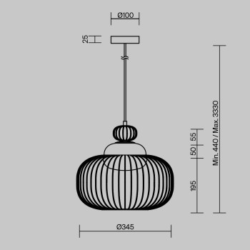 Pendul Levitation alamă Maytoni, D34, 1xG9