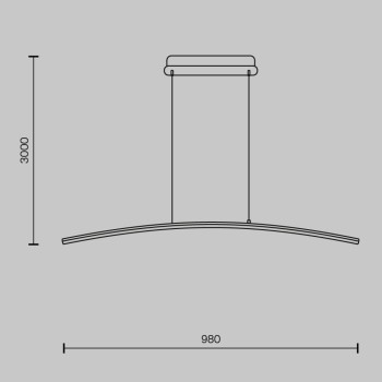 Lustră LED Curve negru Maytoni, H306, 15W