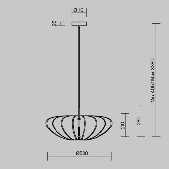 Pendul Cambio negru Maytoni, D58, 1xE27