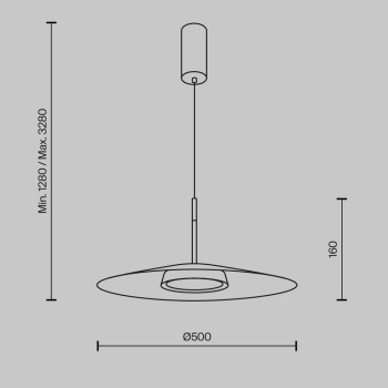 Pendul LED El negru Maytoni, D50, 12W