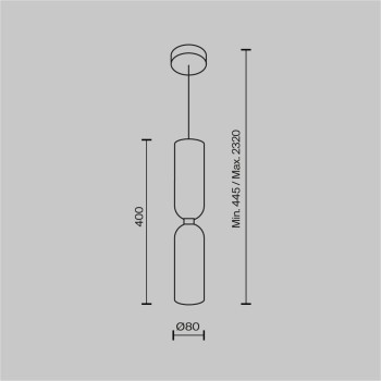 Pendul Memory negru Maytoni, D8, 1xE14, white and gold