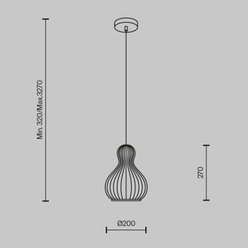 Pendul Roots negru Maytoni, D20, 1xE27