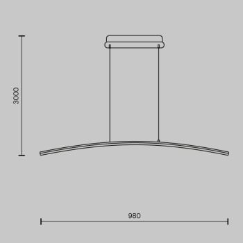 Lustră LED Curve alamă Maytoni, H306, 15W