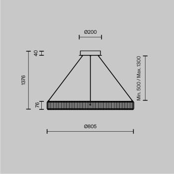 Pendul LED Krone alamă Maytoni, D80, 45W