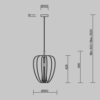 Pendul Cambio negru Maytoni, D35, 1xE27