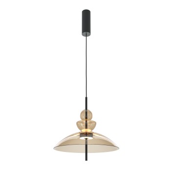 Pendul LED Bangkok negru Maytoni, D40, 12W, cognac