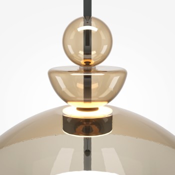 Pendul LED Bangkok negru Maytoni, D40, 12W, cognac