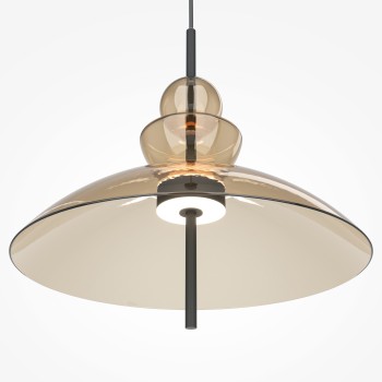 Pendul LED Bangkok negru Maytoni, D40, 12W, cognac