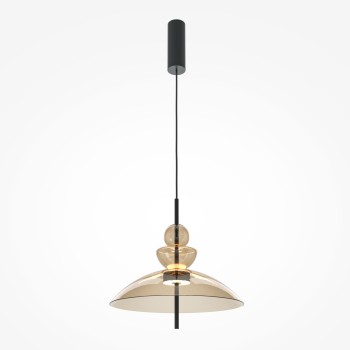 Pendul LED Bangkok negru Maytoni, D40, 12W, cognac