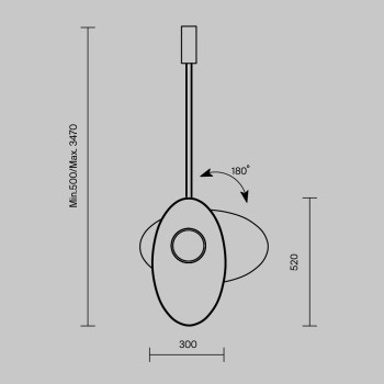 Pendul LED Evolution negru Maytoni, H347, 9W, grey
