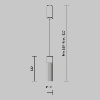 Pendul LED Imaginary auriu Maytoni, D8, 5W