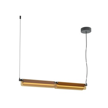 Lustră LED Flat negru Maytoni, H312, 20W, amber