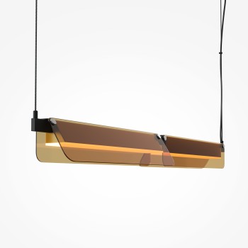 Lustră LED Flat negru Maytoni, H312, 20W, amber