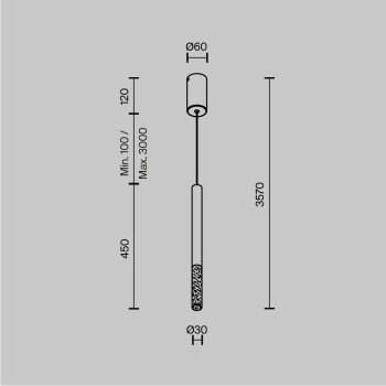 Pendul LED Pro Shade negru Maytoni, D3, 6W