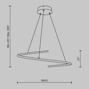 Lustră LED Curve negru Maytoni, D60, 31W
