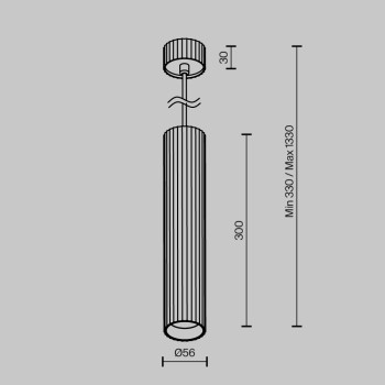 Pendul Calipso negru Maytoni, D6, 1xGU10