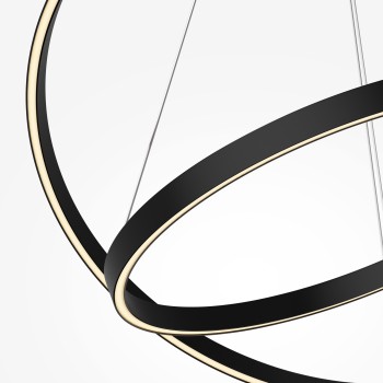 Lustră LED Rim negru Maytoni, D80, 83W