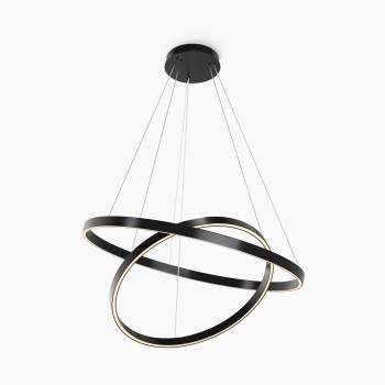 Lustră LED Rim negru Maytoni, D80, 83W