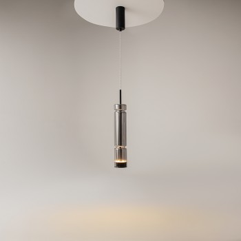 Pendul LED Ordo negru Maytoni, D8, 8W, H365, smoky