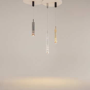 Pendul LED Ordo negru Maytoni, D8, 8W, H365, smoky