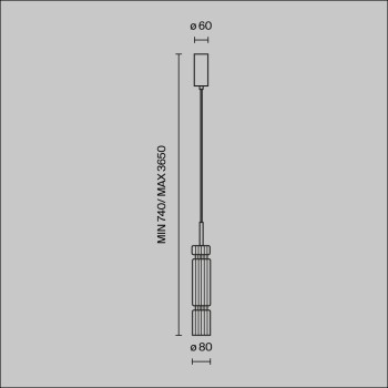Pendul LED Ordo negru Maytoni, D8, 8W, H365, smoky