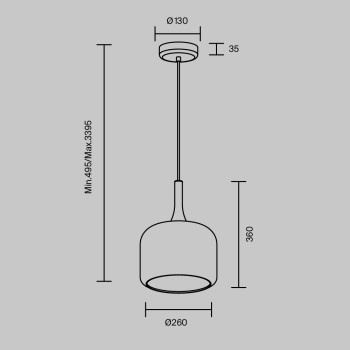 Pendul LED Spirito alb Maytoni, D26, 12W
