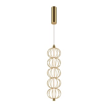 Pendul LED Golden Cage auriu Maytoni, D14, 17W