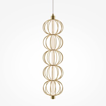 Pendul LED Golden Cage auriu Maytoni, D14, 17W