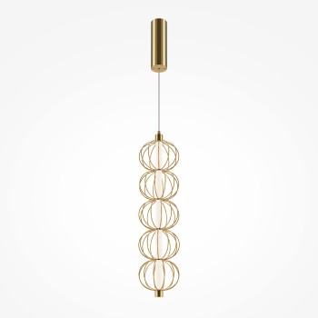 Pendul LED Golden Cage auriu Maytoni, D14, 17W