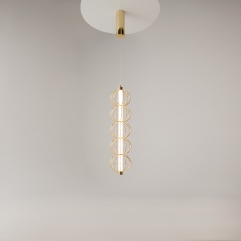 Pendul LED Golden Cage auriu Maytoni, D14, 17W