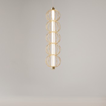 Pendul LED Golden Cage auriu Maytoni, D14, 17W