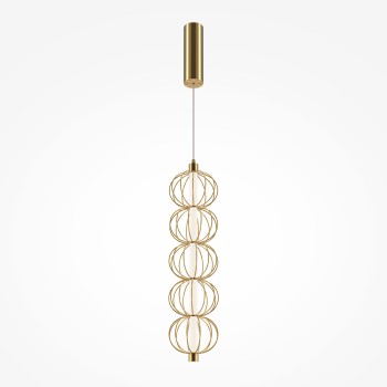 Pendul LED Golden Cage auriu Maytoni, D14, 17W