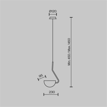 Pendul Mollis negru Maytoni, H145, 1xG9