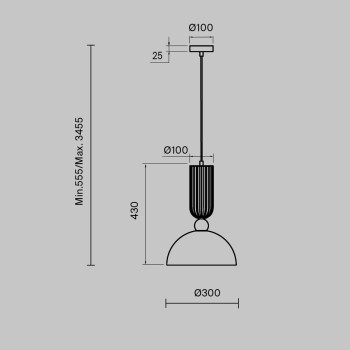 Pendul Antic auriu Maytoni, D30, 1xE27, white