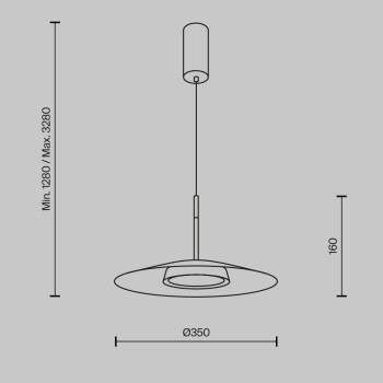Pendul LED El negru Maytoni, D35, 12W
