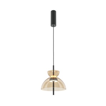 Pendul LED Bangkok negru Maytoni, D25, 12W, H348, cognac