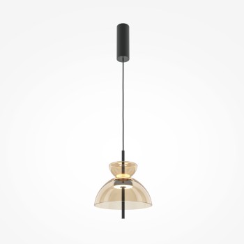 Pendul LED Bangkok negru Maytoni, D25, 12W, H348, cognac