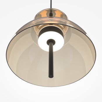 Pendul LED Bangkok negru Maytoni, D25, 12W, H348, cognac